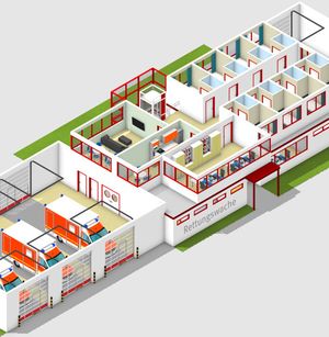 Schematic picture of an ambulance station