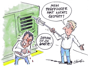 Zeichnung eines Mannes mit verletztem Finger