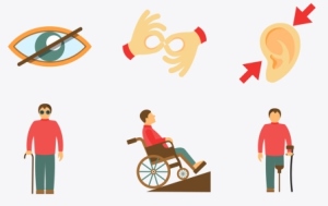 Symbolic drawings of disabilities