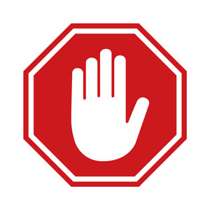 Icon: Stoppschild mit weißer Hand