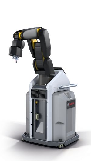 Roboter von Bosch der für die unmittelbare Zusammenarbeit mit dem Menschen konfiguriert ist