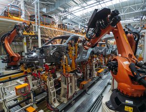 Robot usage at car manufacturer