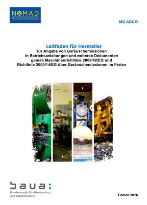 Titelseite Leitfaden für Hersteller zur Angabe von Geräuschemissionen in Betriebsanleitungen