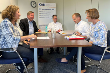 V.l.n.r. Dr. Edlyn Höller, Adalbert von der Osten, Werner Sterk, Dr. Stephan Fasshauer und Dr. Monika Maintz.. Klick öffnet die Seite Dr. Fasshauer stellt sich der KAN-Geschäftsstelle vor