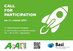 A+A Kongress-Logo fordert zum Call for Participation auf.