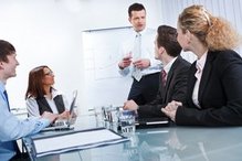 Young people discussing in a meeting room