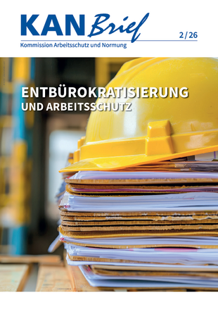 Cover KANBrief 2/26, Titel Entbürokratisierung und Arbeitsschutz