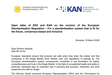 Offener Brief von KAN und DSV zur Überarbeitung der Europäischen Normungsverordnung. Klick öffnet die Seite KAN und DSV wenden sich mit offenem Brief an die Europäische Kommission