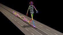 Computer-Darstellung einer gehenden Figur anhand Bewegungserfassung