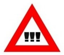 Warndreieck mit rotem Rand und einem Ausrufezeichen in der Mitte