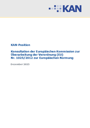 Cover KAN-Position Konsultation Normungsverordnung