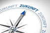 Kompassnadel, die in Richtung Zukunft zeigt.