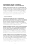 Policy paper on the role of standards in the health and safety of workers at work