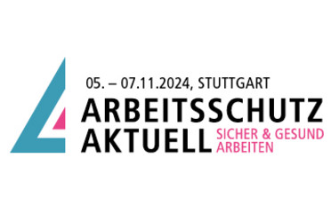Logo zur Ankündigung der Arbeitsschutz Aktuell 2024 in Stuttgart