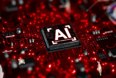 Computerchip mit Aufschrift „AI“