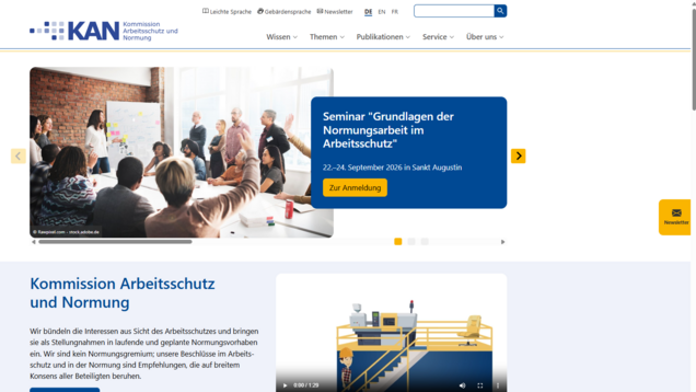 Bild von der Startseite www.kan.de